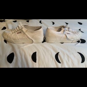 White Superga platform sneakers size 8